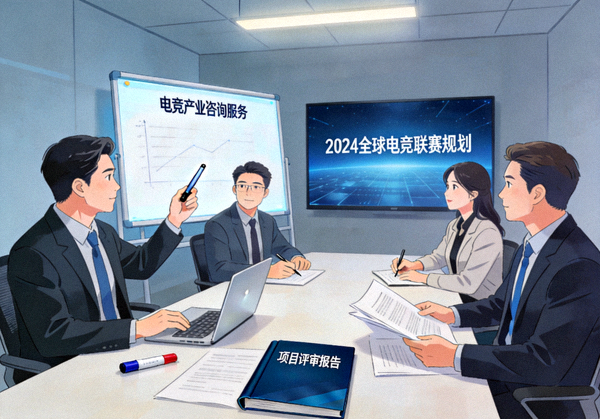 电竞产业咨询服务场景，专家团队进行赛事规划和项目评审